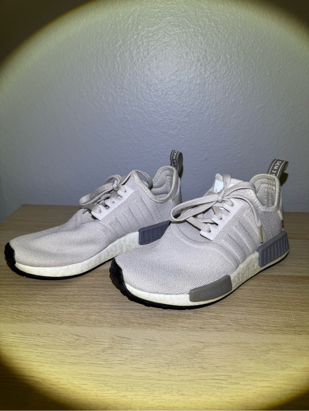 Adidas NMD R1 Sneakers - Light Gray/Taupe - Size 7.5